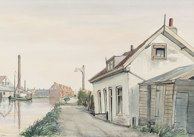 202 Rotterdamse Schie east. View of Schie and towpath from the northwest