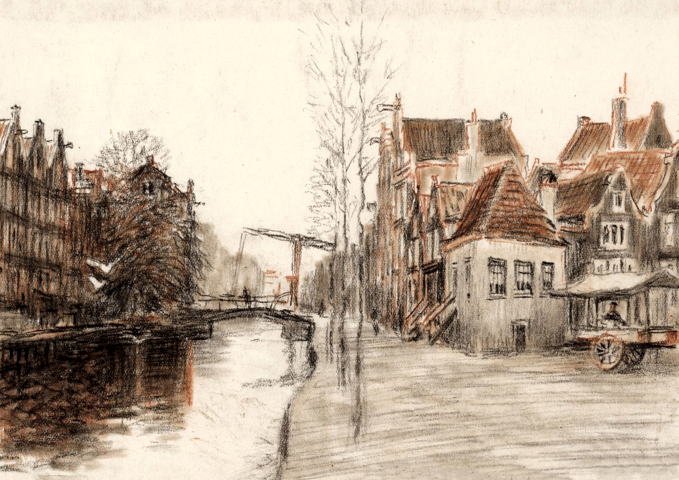 254 Lijnbaansgracht seen in a northerly direction and Lindengracht on the right