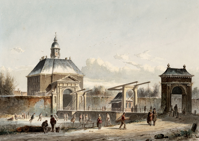 322 The Weesperpoort, seen from the Singelweg (now Mauritskade) at the current Rhijnspoorplein