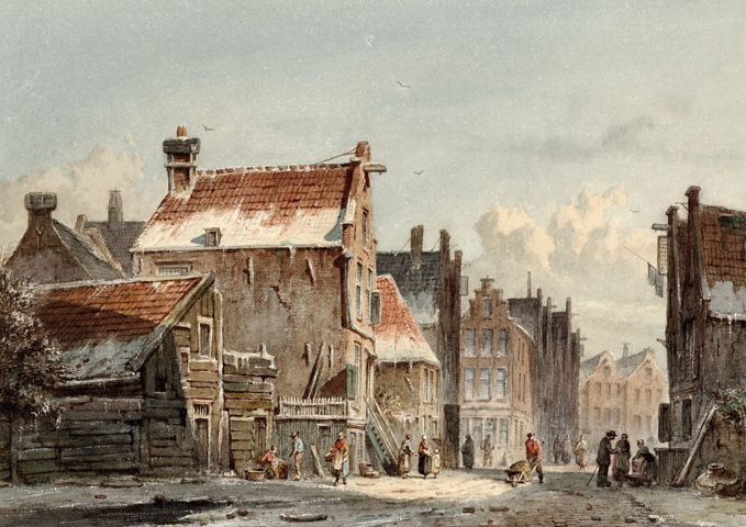 326 Palmstraat. Winter view. Viewed towards the Brouwersgracht