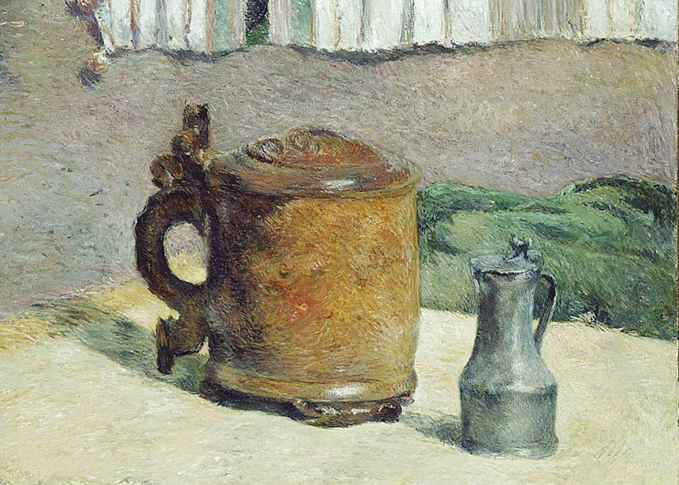 6003 Wood Tankard and Metal Pitcher
