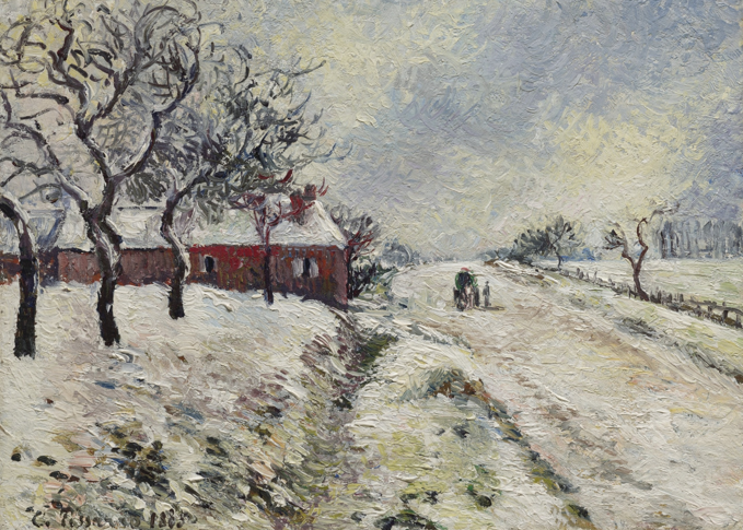 7002 Snowy road with a house