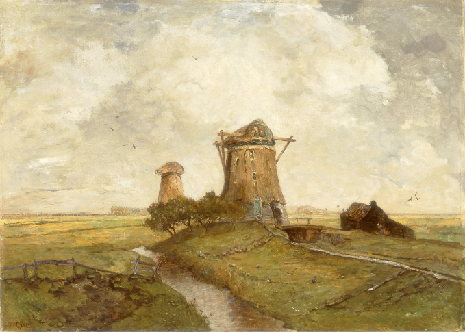 9105 Two windmills between Abcoude and Ouderkerk aan den Amstel