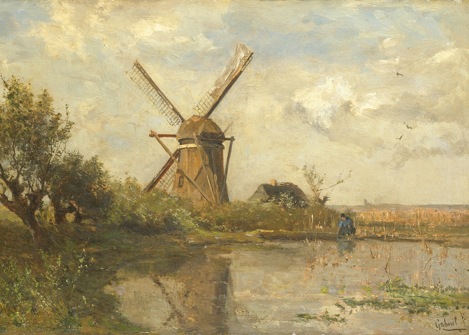 9114 Mill by a lake