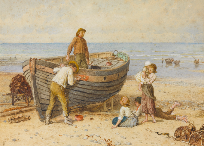 9409 Boat, Figures and Sea