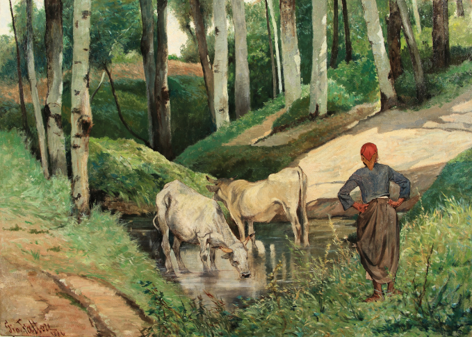 9610 Cattle watering up (1886)