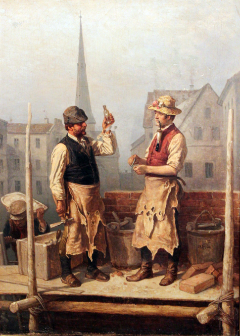 Masons in the construction of the Red Town Hall, Berlin 1861