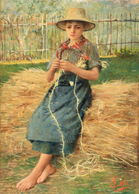 The straw braider 1888