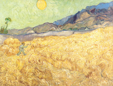 Wheat Field Behind Saint-Paul Hospital with a Reaper