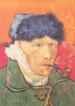 Self-portrait with bandaged ear and pipe